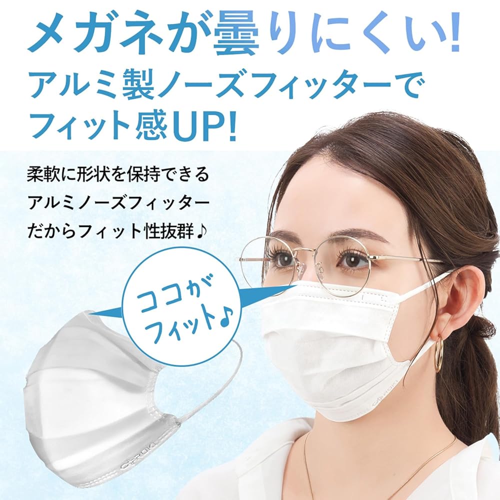 Amazon.co.jp: [ROKI] 纏 まとい 不織布 マスク バイカラー 30枚